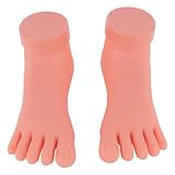 MAGICLULU 2 Pcs Foot Nail Practice Model Soft Manicure Training Tool Left Right Feet for Nail Art Practice