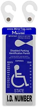 Mirortag Silver plus 2 Hooks by JL Safety- Handicap Tag Holder Magnetically Attached & Detached to/from Rearview Mirror