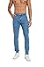 Men's Ripped Slim Skinny Fit Jeans with Pockets Stretch Fashion Comfort Flex Waist Cargo Denim Pants Blue 34