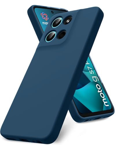 Image of DIZORO Microfiber Candy Case for Motorola G57 Power 5G Smooth Touch Cushion Liquid Soft Silicone Gel Rubber Phone Cases Non-Slip Full Body Protective Shockproof Back Cover -Blue