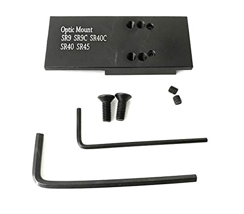 Ade Advanced Optics Mini RD3-006x Green Dot Reflex Sight for Ruger SR9,SR9C,SR40C,SR40,SR45 Pistol Mounting Plate That Replace Rear Sight