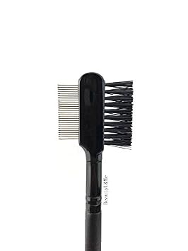BeautyU&Me Deluxe Steel Eyebrow Eyelash Dual-Comb Extension Brush Metal Comb Makeup