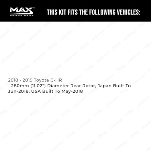 Image of MAX Advanced Brakes - Brake Kit For 2018-2019 Toyota C-HR (11.02 inch Dia Rear Rotor, JP Built To 06 /18, US Built To 05 /18)| Carbon Ceramic Brake and Rotor Kit Front and Rear| Cross-Drilled Brake Rotors