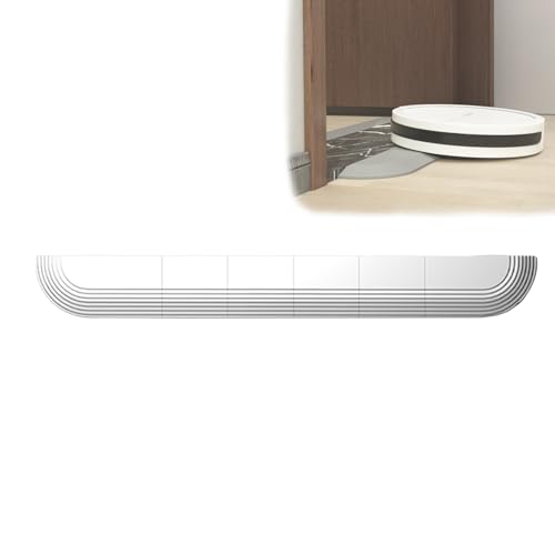 Rampa para silla de ruedas no resbaladiza de plástico portátil segmentada para umbral y bordillo, para puertas, scooters eléctricos y fregadoras (blanca, 78 × 8,5 × 1,3 cm) miniatura 1
