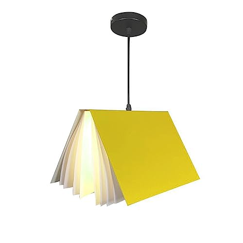 Lámpara colgante de libro contra la fatiga visual con pantalla de tela y metal 2