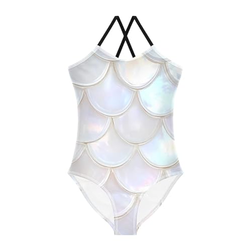 senya Girls Swimsuits Bright Mermaid Scales One-Piece Swimwear Quick Dry Girls Bathing Suits for 3 Years Old