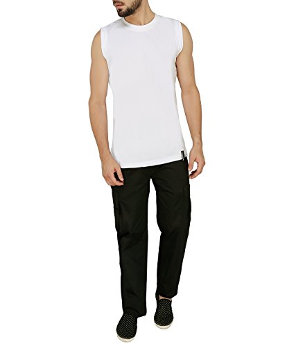 Image of ASHDAN Outdoor Solid Cargos. Regular Fit. Multi-Utility Pockets. Sturdy Polyester-Cotton Blended Cargo Trousers