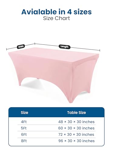 Image of Utopia Kitchen Spandex Tablecloth 2 Pack [4FT, Pink] Tight, Fitted, Washable and Wrinkle Resistant Stretch Table Cloth Rectangle Cover for Trade Show, Weddings & Parties [48Lx30Wx30H Inch]