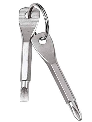 RDD Philips and Flat Head Screwdriver Portable Keychain Set Gift (Silver)