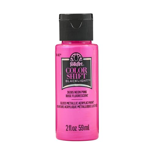 Image of FolkArt, Color Shift Blacklight Acrylic Paint, Neon Pink