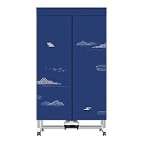 Asciugabiancheria Elettrica 1000W, Asciugatrice Portatile Ad Alta capacità Asciugatrice con Timer, Stendibiancheria Riscaldato, Asciugatrice Elettrica Interni con Rotelle (Color : Blue2)
