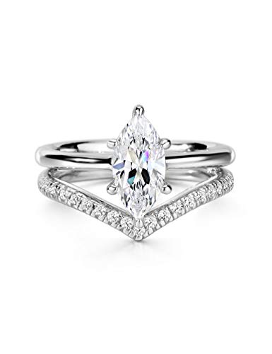 Michooyel S925 2ct Marquise Cut Bridal Set Engagement Wedding Ring Bands Sterling Sterling Cubic Zirconia Fine Jewelry for Women