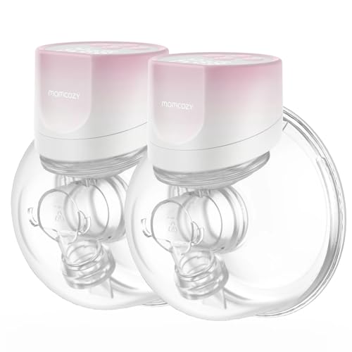 Image of Momcozy S12 Pro Hands Free Wearable Breast Pump with 3 Modes & 9 Levels, Double Portable Electric, 24mm, 2 Pack Cherry