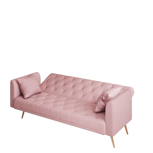 Sumkea SK-HLS1FL2217-PK-217 71'' Modern Velvet Futon Sofa Bed thumb #5