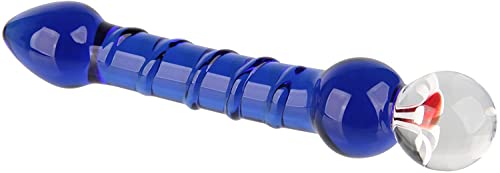 Beauty7 19,5 cm volledig glas echte dong dildo (230 g) volledig glas G-spot stimulatie anale butt plug - kleur: blauw - 004 - Afbeelding 5