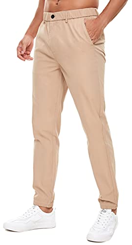 Plaid&Plain Men's Joggers Twill Joggers for Men Slim fit3