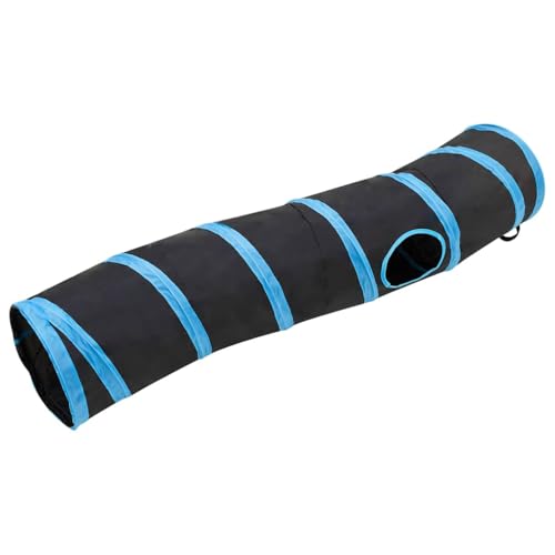 Generisch Katzentunnel in S- Form Schwarz und Blau 122 cm Polyester, Spielzeuge & Spiele, Spielzeug für draußen, Spielzelte &- tunnel- 172185-3