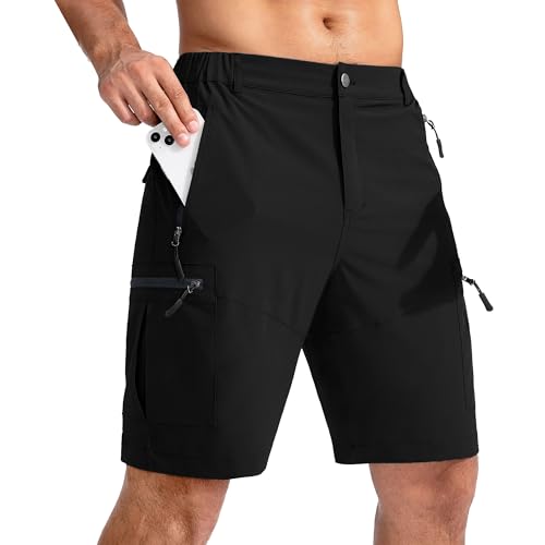 Shorts cortos casuales para hombre con bolsillos y cierre miniatura 1