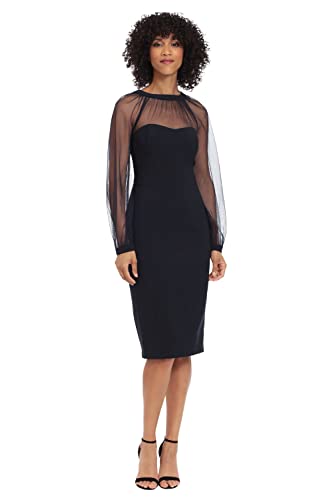 Image of Maggy London Women's Illusion Dress Occasion Event Party Holiday Cocktail Guest of Wedding.