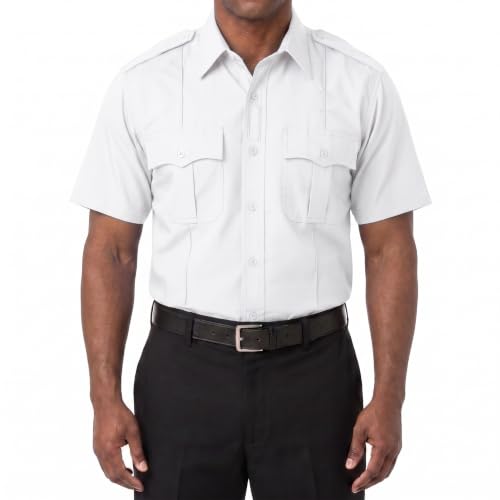 Image of First Class 100% Polyester Short & Long Sleeve Zippered Uniform Shirt 4 Pocket Hidden, Law Enforcement BDU Zipper Closure.