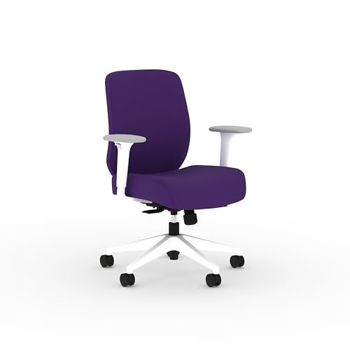 Image of HON Altern Ergonomic Fabric Office Chair, Low‑Back Desk Chair with Adjustable Arms, Seat Slide, Synchro‑Tilt, Rolling Computer Seat for Home Office, White Frame, Iris