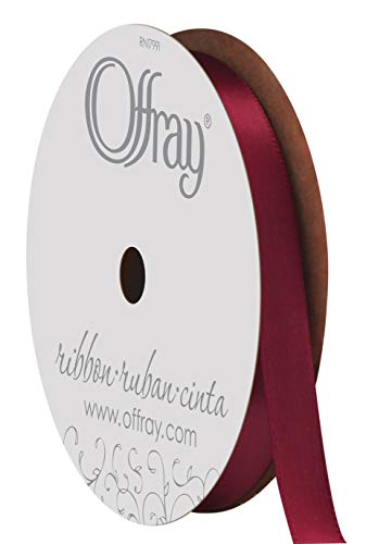 Image of Berwick 072639 3 /8 inch Wide Single Face Satin Ribbon, Wine Red, 6 Yds