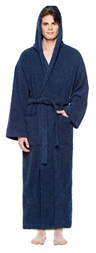 Arus Albornoz con capucha para hombre, Longitud normal, tamaño hombre: M, tamaño unisex: M-L, Azul Marino