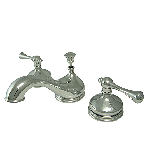 Kingston Brass KS1161BL Vintage Widespread Lavatory Faucet with Naples lever handle, Polished Chrome