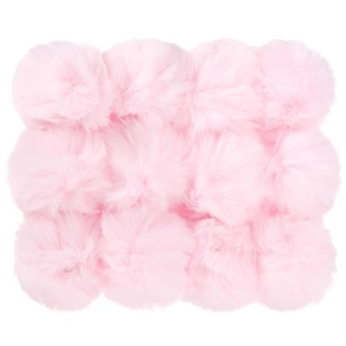 Pom Poms Fausse Fourrure Rose pour Personnaliser vos Bonnets d'Hiver et Sacs à Main