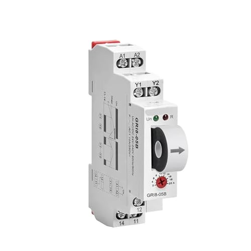 Relé de monitoreo de corriente 2A-20A GRI8-05B protección sobrecorriente baja corriente AC24V-240V 4