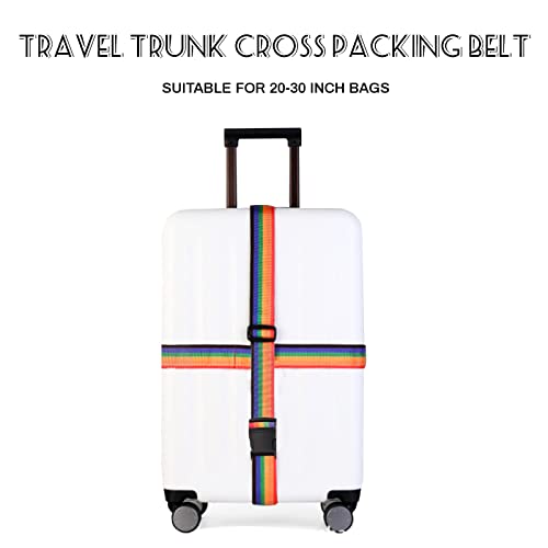 Image of Luggage Straps Travel Suitcase Belts Wide Adjustable Bag Packing Straps Travel Accessories 4PCS (Nylon)