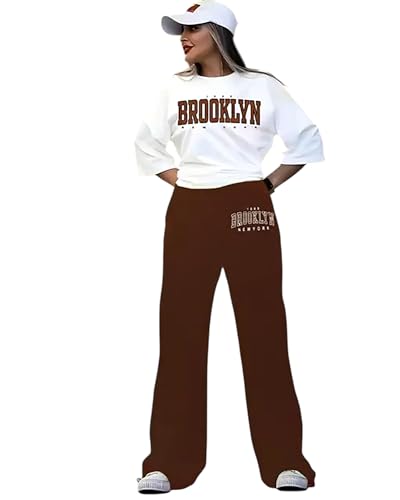 Image of My Swag Womens Co Ord Set Half Sleeve Loose Fit Cotton T-Shirt & Trouser for Women & Girl