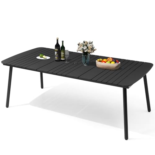 Black Outdoor Dining Table for 8: Stylish and Durable Patio Dining Solutions 8 PATIOHIT Black Outdoor Dining Table 82