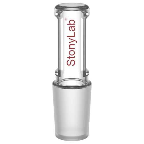 stonylab - stonylab Borosilicate Glass Stopper, Straight Hollow Stopper with Closed Bottom (1 Pack), for Laboratory Seal Reaction Vessels, 14/20 Joint
