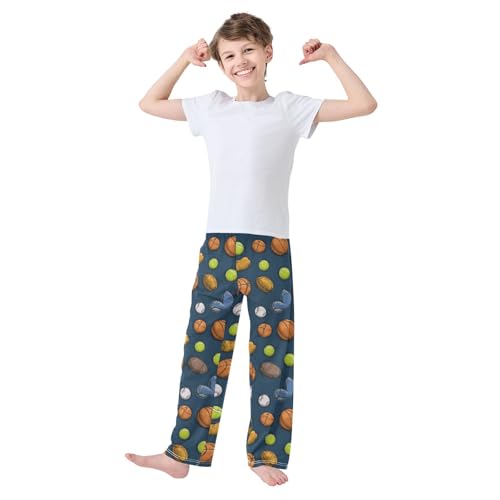 Cartoon Sports Balls Lounge Pajama Pants Soft PJ Bottoms for Sleepwear Ages 6-14 Years3