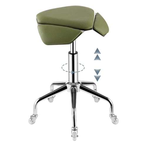 Chaise selle réglable à roulettes verte pour institut d'esthétique - 2