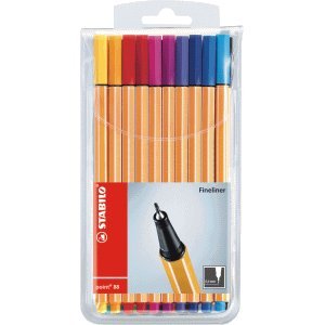 STABILO point 88 20er mittel, Mehrfarbig 20pièce (S) Filzstift – Stifte (mittel, Mehrfarbig, Rundspitze, 0,4 mm, mehrfarbig, Sechskantschaft)