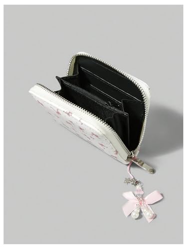 MakeMeChic Women's Cute Wallets Bow Pearls Small Wallet Coin Purse Cash Pocket with Zipper Multicolor One-Size4