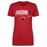 500 LEVEL Kasparas Jakucionis Miami Heat Elite Shirt for Women (Red, Large)