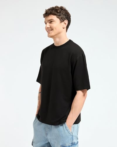 Image of Wellbi Bamboo Oversized Half Sleeve T-Shirt for Men | Naturally Antibacterial & Eco-Friendly | Breathable Organic Bamboo Cotton Blend | Moisture-Wicking Sustainable Wear