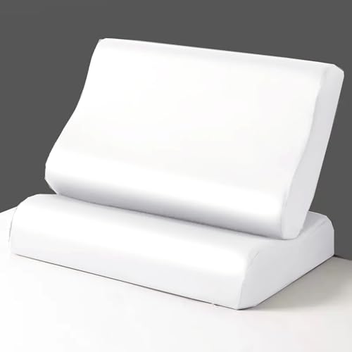 Image of 100% Tencel Lyocell Pillowcases | Cooling Pillowcases for Memory Foam, Cervical, Neck and Contour Pillows | Softer Than Cotton and Linen (White - 2 Pack, 20 inch x 12.5 inch x 4 inch /3 inch)