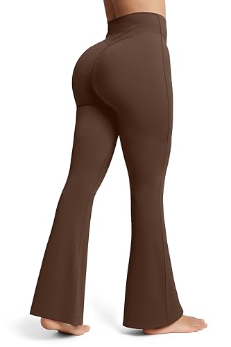 Olmlmt Flare Leggings for Women Butt Lifting - Crossover High Waisted Buttery Soft Gym Workout Yoga Pants