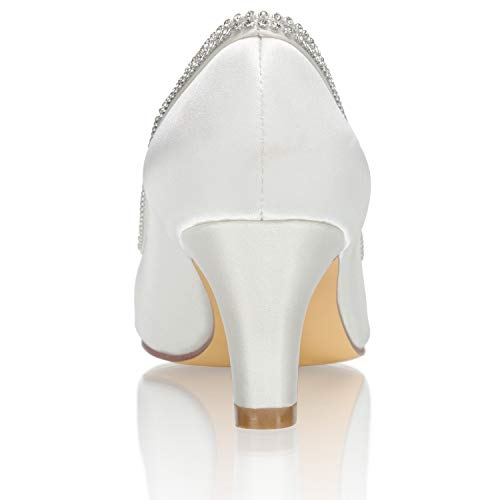 Emily Bridal Wedding Shoes Women's lace Satin Rhinestones4
