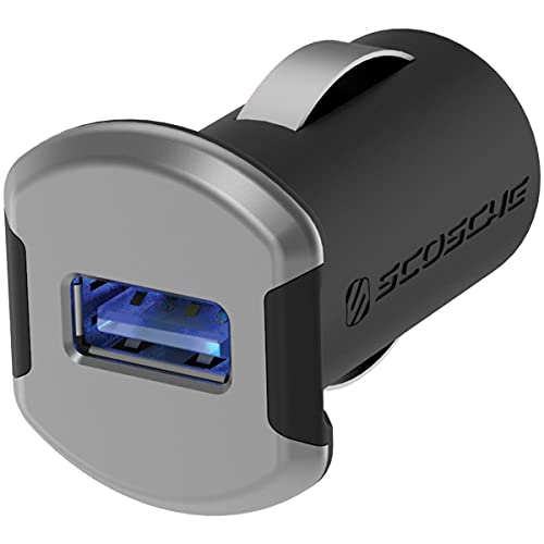 Image of Scosche USBC121M ReVolt Universal Cigarette Lighter Single Device Compact One Port USB Car Charger, Fast Charge One Device Quickly, Black /Space Gray