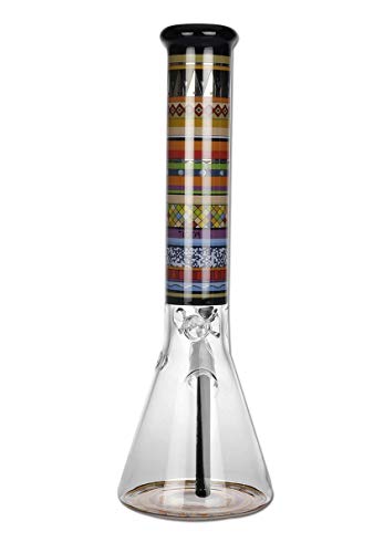 Blaze Glass Wasserpfeife, Erlenmeyer-Kolbenbong, EIS-Bong | 37 cm, NS 19 (18,8mm), NS 14 (14,5mm) | klar | 7 mm dickes… – Bild 3