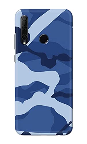 Image of Printed Hard Back Cover Case for Honor 20i | Huawei P Smart+ Plus 2019 | Honor 10i Back Cover (Army Blue Pattern) -1302