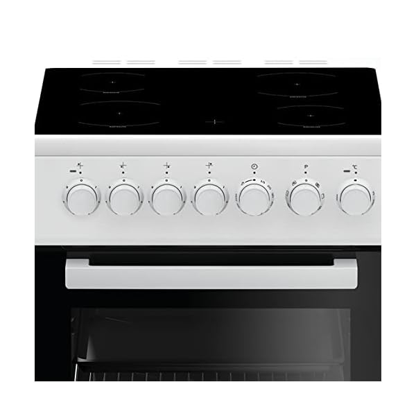 Beko FSM57100GW b100 Elektro-Herd mit Glaskeramik-Kochfeld, Freistehend, 50 cm Standherd, 55 Liter Volumen, Zeitschaltuhr, pflegeleichte Emaillierung, abnehmbare Backofentür, Schwarz – Bild 3