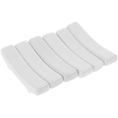 LIFKOME 6個 陶磁器製箸置き 小皿型箸枕 スプーン フォーク対応 卓上用食器スタンド 和風デザイン キッチン装飾 食卓用耐久性