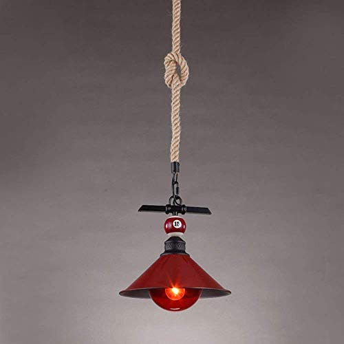 Lustre corde de chanvre vintage rouge pour salon et restaurant industriel