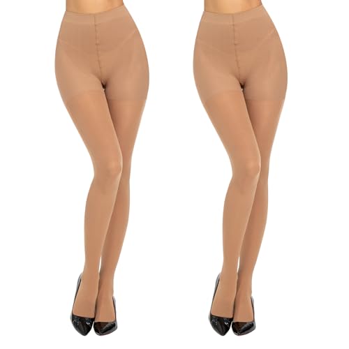 MANZI Compression Tights Women Firm Medium Energising Support Tights 50D Natural L